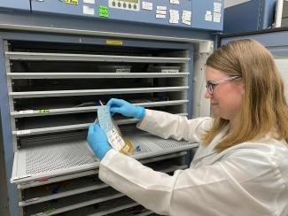 Robyn Johnson holding blood product